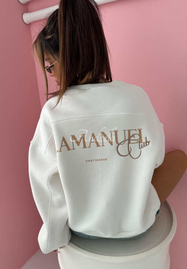 Bluza z nadrukiem La Manuel Club ecru