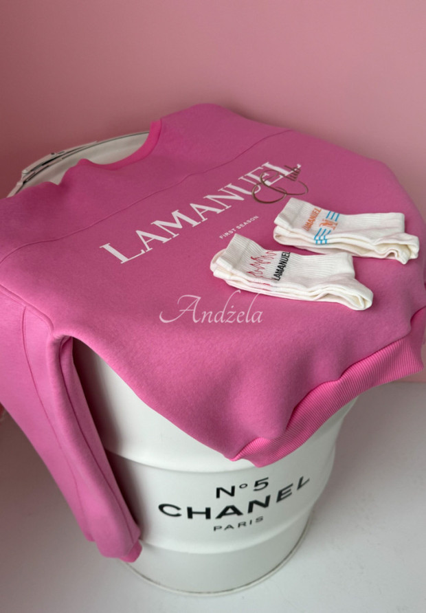 Bluza z nadrukiem La Manuel Club różowa