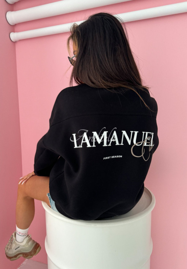 Bluza z nadrukiem La Manuel Club czarna