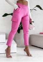 Materiałowe spodnie z kieszeniami Aminess różowe