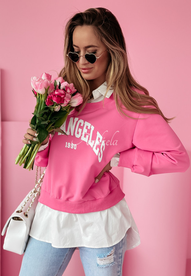 Bluza z koszulą Los Angeles 1990 różowa