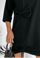 Sukienka oversize z kokardką Heartfelt Haven czarna