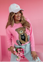 Sweter z misiem Fluffy Champion różowy