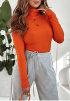 Dopasowany sweter z golfem Solange pomarańczowy