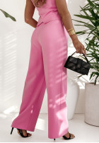 Eleganckie spodnie wide leg All The Events różowe