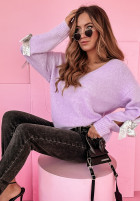 Sweter oversize Soft Caress liliowy