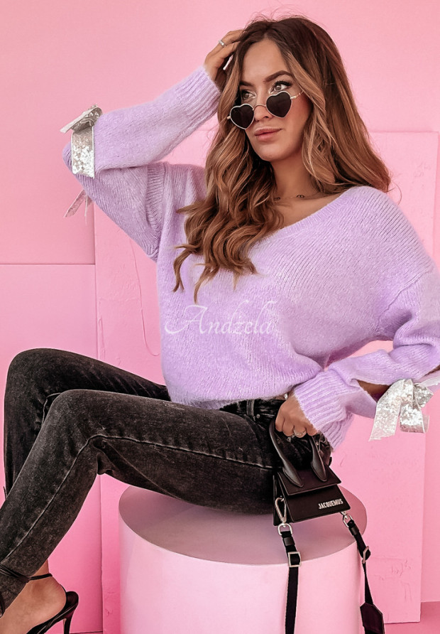 Sweter oversize Soft Caress liliowy