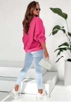 Bluza oversize z nadrukiem LA California różowa