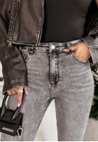 Spodnie jeansowe z przetarciami Spread Positivity szare