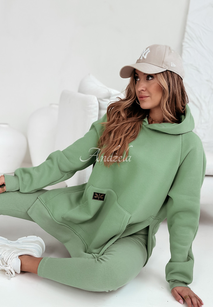 Sweatshirt with pocket and hood Siempre khaki