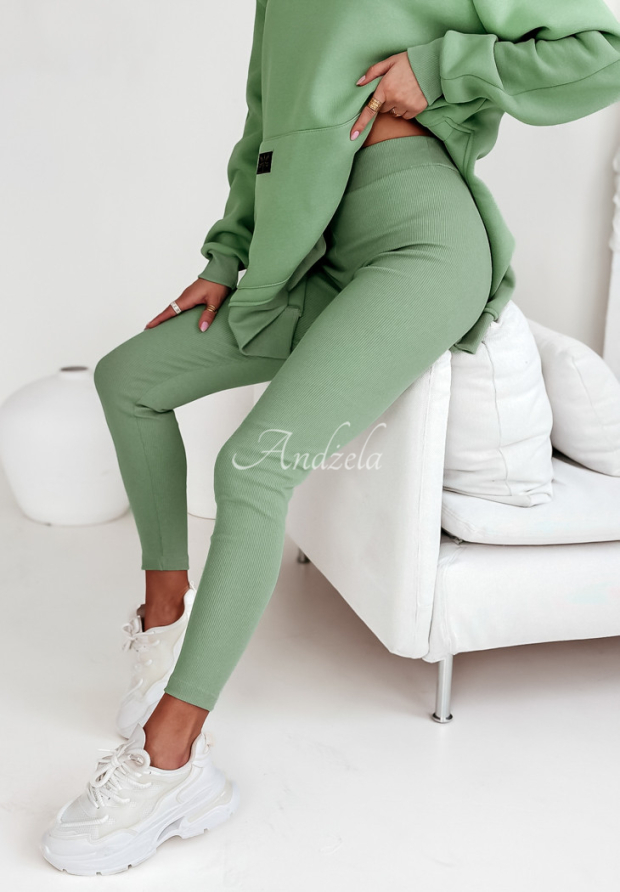 Siempre khaki ribbed leggings