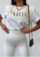 T-shirt z nadrukiem Paris La Milla biały