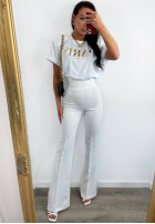 Eleganckie spodnie dzwony Always Remember ecru