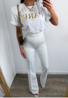 Eleganckie spodnie dzwony Always Remember ecru