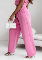 Eleganckie spodnie wide leg Girls Rules różowe