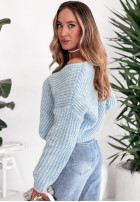 Sweter oversize z kieszenią On A Mission błękitny