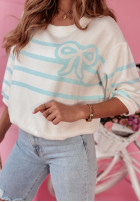 Sweter w paski Francille biało-niebieski