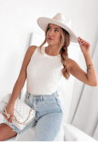 Top z kryształkami Celestial Glow in ecru