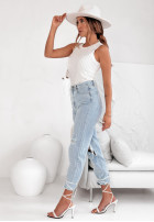 Top z kryształkami Celestial Glow in ecru