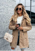 Jacket parka z kapturem Lil Panther in beige