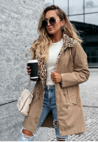 Jacket parka z kapturem Lil Panther in beige