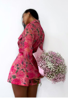 Kwieciste spódnico-spodenki Peony Blessings różowe