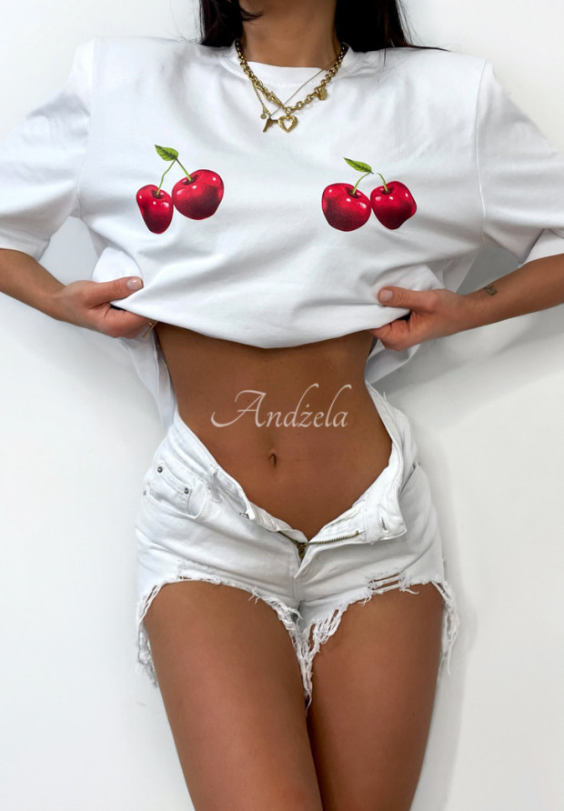 T-shirt z nadrukiem La Milla Cherrissima biały