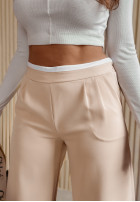 Eleganckie spodnie wide leg Path To Success beżowe