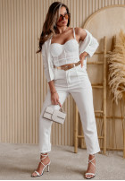 Krótki top na ramiączkach Dazzling Nightfall in white