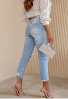 Spodnie jeansowe z przetarciami Tristain jasnoniebieskie