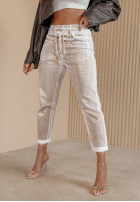 Spodnie jeansowe She Inspires biało-złote