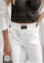 Materiałowe spodnie Lamu Leading Lady białe