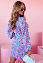 Kwiecista sukienka Blossom Bay różowo-niebieska