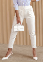 Materiałowe spodnie Basic Choice białe