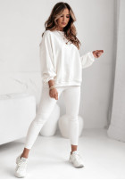 Prążkowane legginsy Active Play ecru