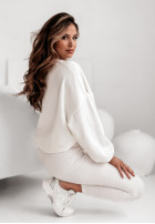 Prążkowane legginsy Active Play ecru