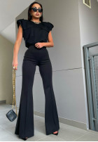 Materiałowe spodnie dzwony La Milla Perfection czarne