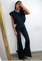 Materiałowe spodnie dzwony La Milla Perfection czarne