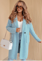 Płaszcz z imitacji kożucha Lakeside Dream błękitny