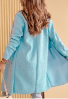 Płaszcz z imitacji kożucha Lakeside Dream błękitny