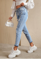 Spodnie jeansowe z przetarciami Viren jasnoniebieskie