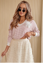 Bluza w paski Girls Just Rock różowa