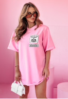 T-shirt z nadrukiem We Value różowy