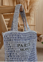Pleciona torebka Paris Milano niebieska