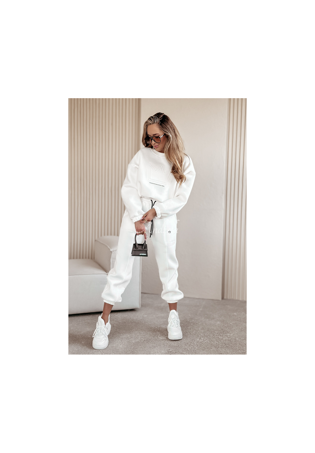 Komplet dresowy Queen ecru