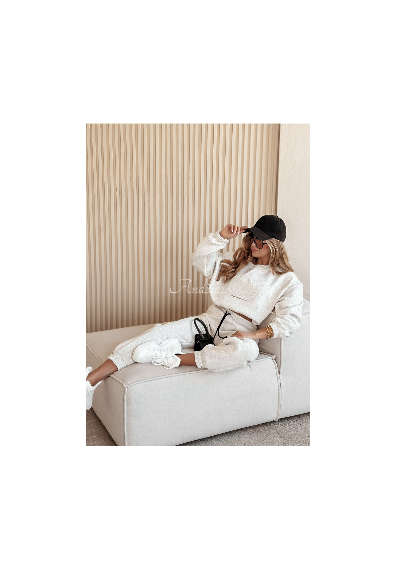 Queen grey melange tracksuit set