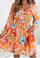 Kwiecista sukienka maxi Floriana pomarańczowa