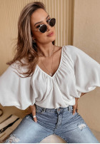 Blouse z wiązaniem Carnation Charm in ecru