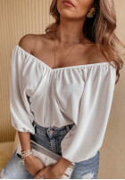 Blouse z wiązaniem Carnation Charm in ecru