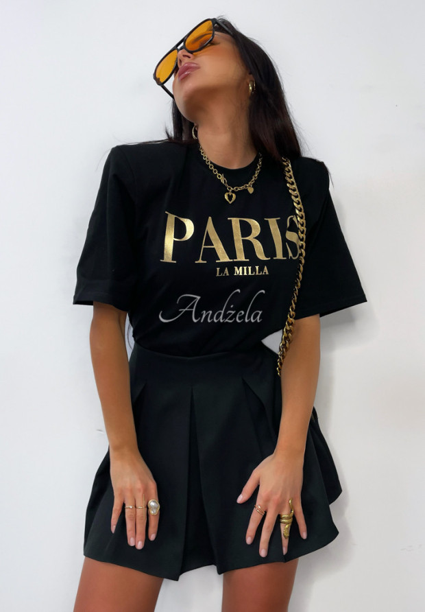 T-shirt z nadrukiem Paris La Milla czarny